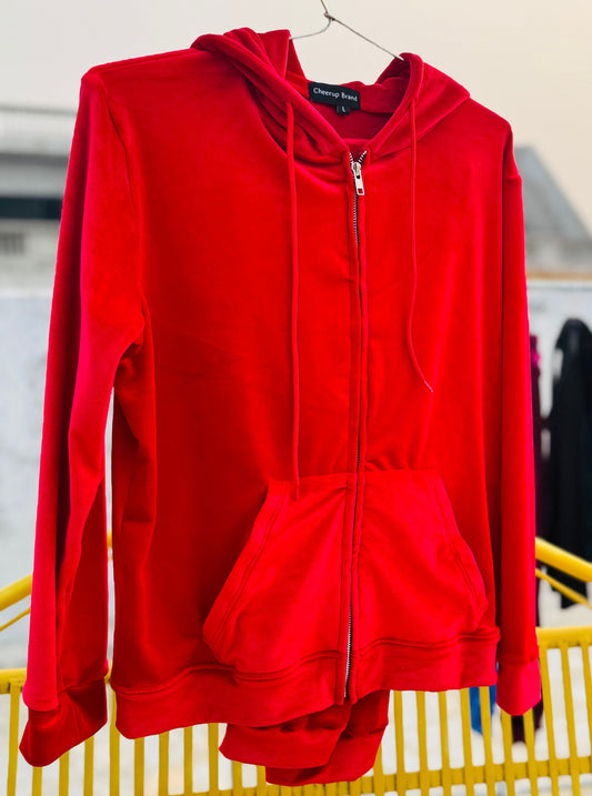 Red Velvet Hoodie Co-Ord Set