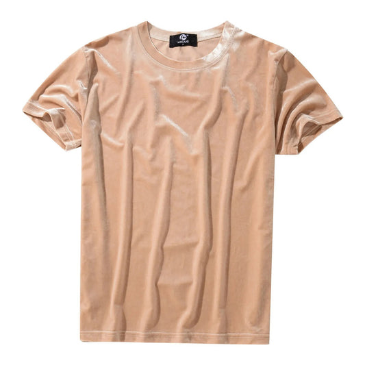 Unisex Velvet T-shirt Beige